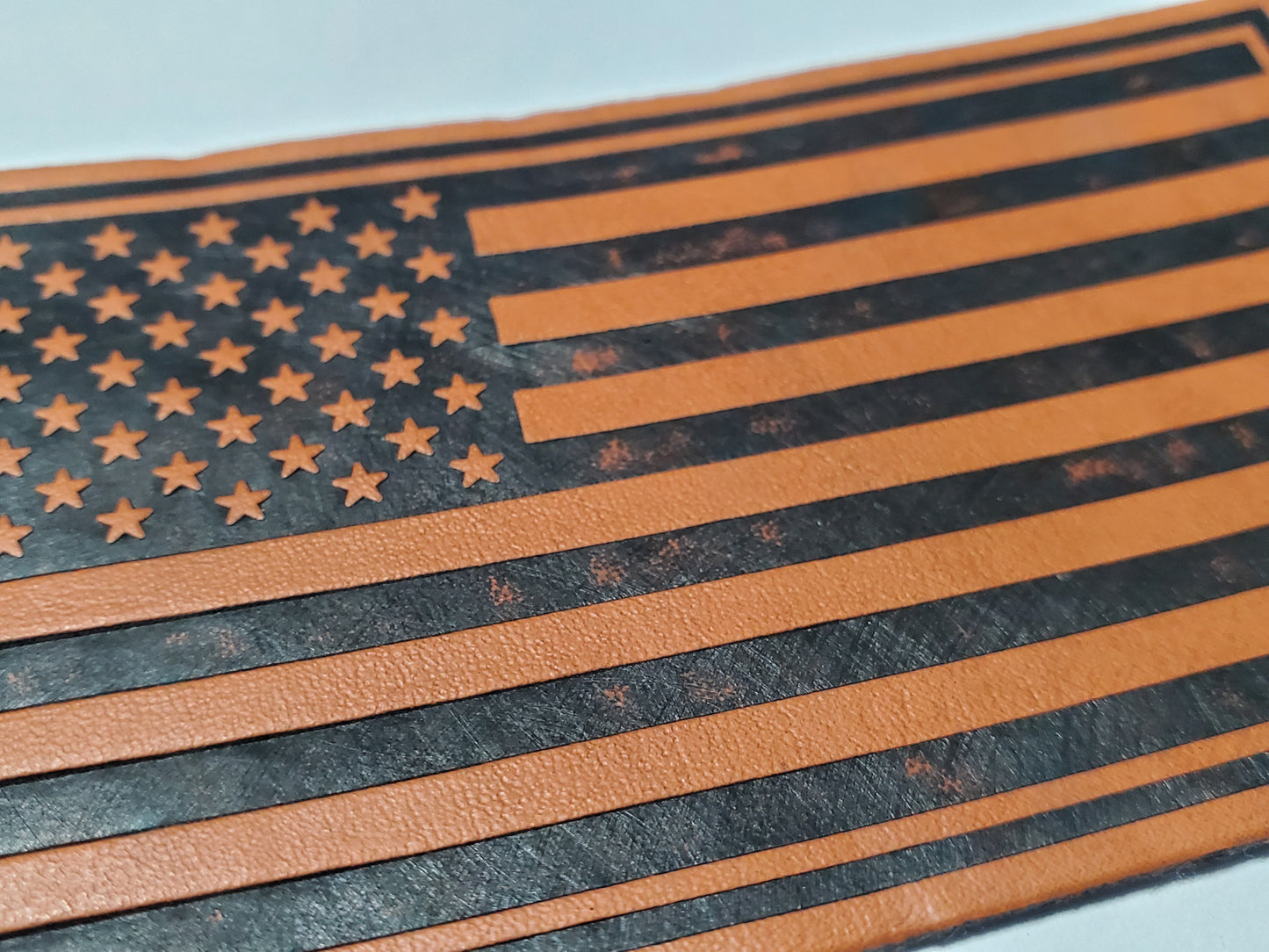 Leather USA Flag Sew-On Patch Patriot America