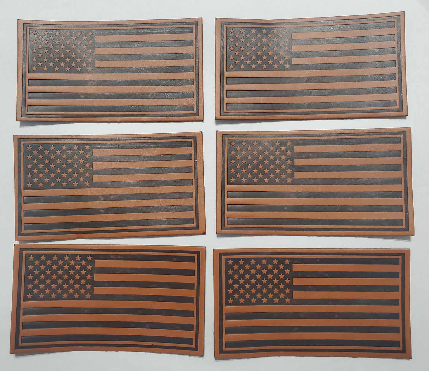 American Flag Leather Patch : 6 Pack Patriotic Pride