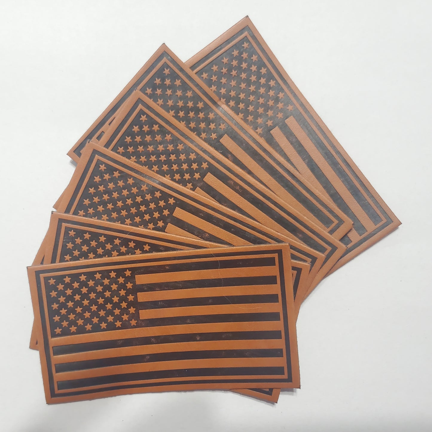 American Flag Leather Patch | Single or 6-Pack